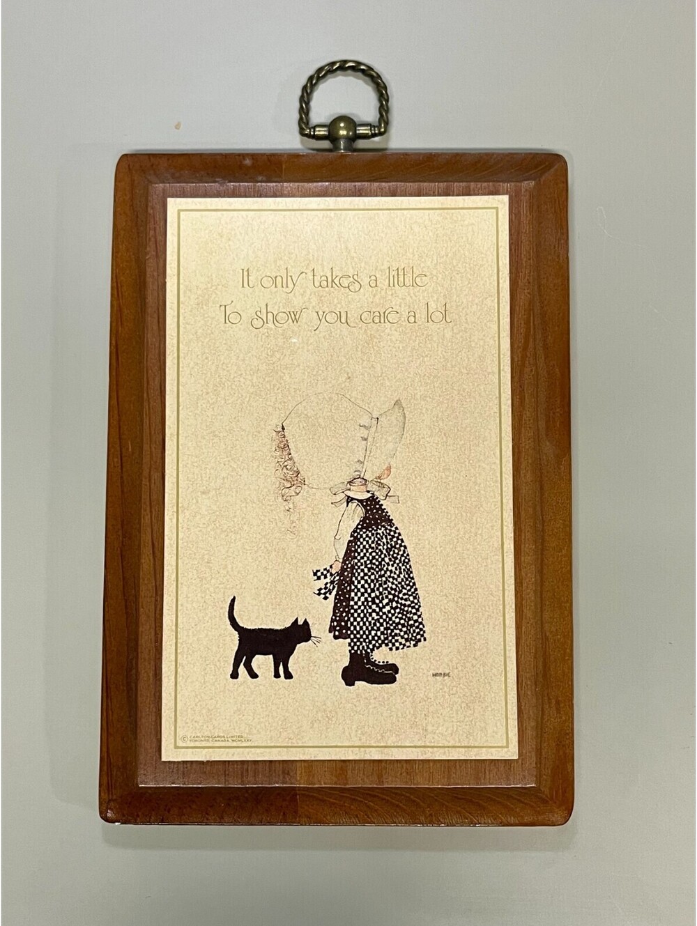 Holly Hobbie Wooden Plaque Carlton Cards Canada Limited Vintage